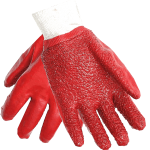 Red Pvc gloves Image